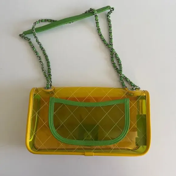 Chanel 18S Coco Splash Pastel Rainbow PVC Medium Flap Bag - Picture 3 of 11